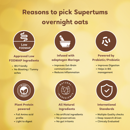Supertums Overnight Oats Banana &amp; Vanilla 420g | Low FODMAP | High in Protein | All Natural